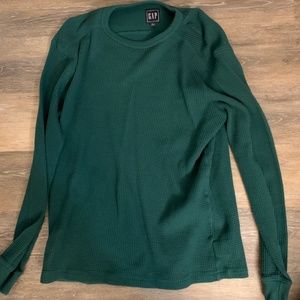 Gently Used Green Waffle Thermal Long Sleeve Gap Size L